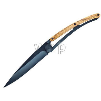 Vreckový nôž Deejo 9GB001 olive wood 27g, black