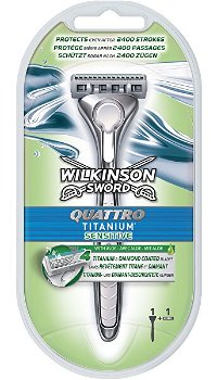Wilkinson Sword Holiaci strojček pre mužov Quattro Titanium Sensitiv e
