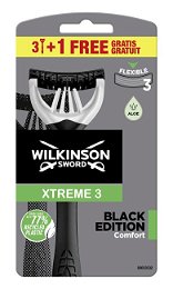 Wilkinson Sword Jednorazový holiaci strojček pre mužov Wilkinson Xtreme3 Black Edition Comfort 3 + 1 ks