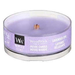 WoodWick Aromatická malá sviečka s dreveným knôtom Lavender Spa 31 g