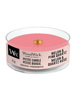 WoodWick Aromatická malá sviečka s dreveným knôtom Melon & Pink Quartz