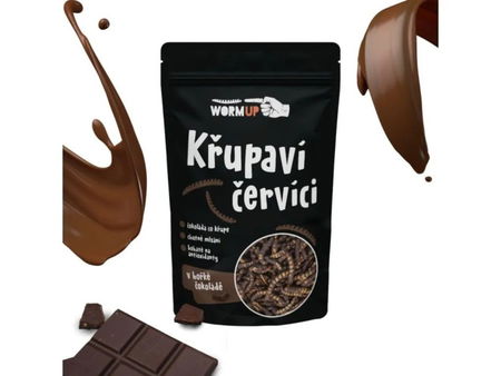 WormUP Chrumkaví červíky horká čokoláda 80 g