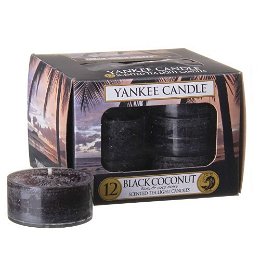 Yankee Candle Aromatické čajové sviečky Black Coconut 12 x 9,8 g
