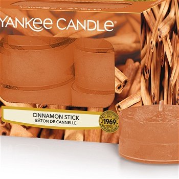 Yankee Candle Aromatické čajové sviečky Cinnamon Stick 12 x 9,8 g