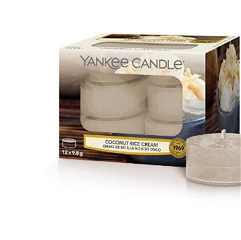 Yankee Candle Aromatické čajové sviečky Coconut Rice Cream 12 x 9,8 g