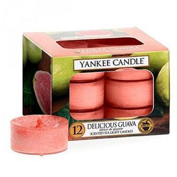 Yankee Candle Aromatické čajové sviečky Delicious Guava 12 x 9,8 g
