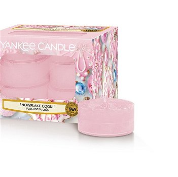 Yankee Candle Aromatické čajové sviečky Snowflake Cookie 12 x 9,8 g