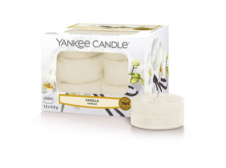 Yankee Candle Aromatické čajové sviečky Vanilla 12 x 9,8 g