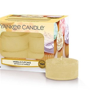 Yankee Candle Aromatické čajové sviečky Vanilla Cupcake 12 x 9,8 g