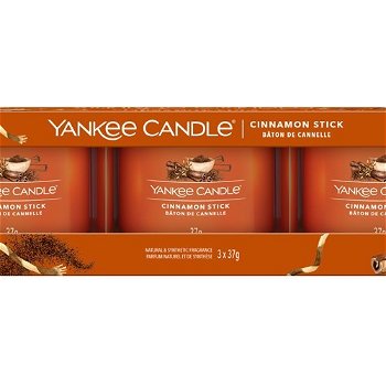 Yankee Candle Sada votívnych sviečok v skle Cinnamon Stick 3 x 37 g
