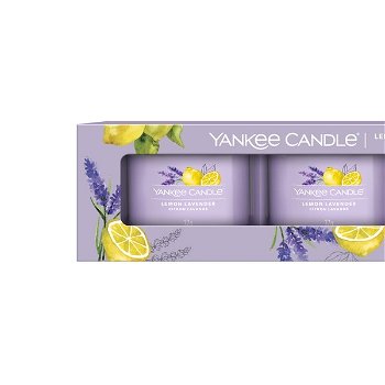 Yankee Candle Sada votívnych sviečok v skle Lemon Lavender 3 x 37 g