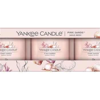 Yankee Candle Sada votívnych sviečok v skle Pink Sands 3 x 37 g
