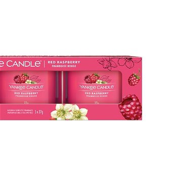 Yankee Candle Sada votívnych sviečok v skle Red Raspberry 3 x 37 g
