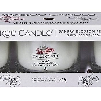 Yankee Candle Sada votívnych sviečok v skle Sakura Blossom Festival 3 x 37 g