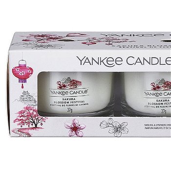 Yankee Candle Sada votívnych sviečok v skle Sakura Blossom Festival 3 x 37 g