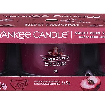 Yankee Candle Sada votívnych sviečok v skle Sweet Plum Sake 3 x 37 g