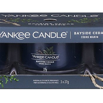 Yankee Candle Súprava votívnych sviečok v skle Bayside Cedar 3 x 37 g