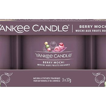 Yankee Candle Súprava votívnych sviečok v skle Berry Mochi 3 x 37 g