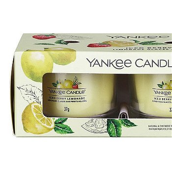 Yankee Candle Súprava votívnych sviečok v skle Iced Berry Lemonade 3 x 37 g
