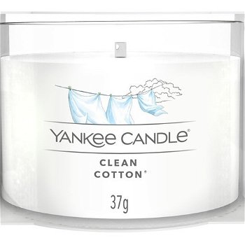 Yankee Candle Votívna sviečka v skle Clean Cotton 37 g