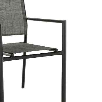 Záhradná stohovateľná stolička, sivá/čierna, TELMA