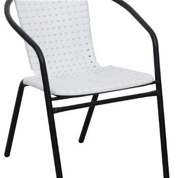 Záhradná stolička Bergola - biela / čierna