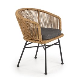 Záhradná stolička K400 - prírodná / sivá / čierna