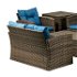 Záhradný nábytok z umelého ratanu Olivonder - hnedá / modrá