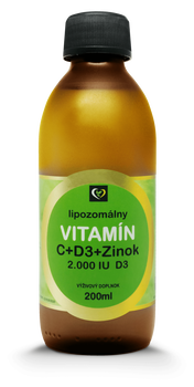 Zdravý Svet Lipozomálny vitamín C+D3+Zinok 200 ml