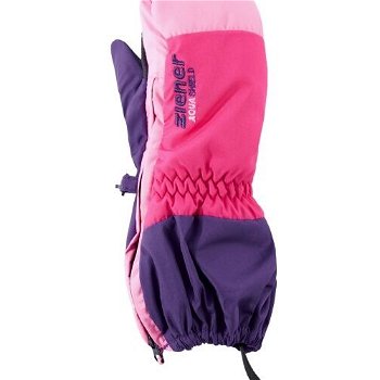 Ziener LEVI AS KIDS Detské lyžiarske rukavice, ružová, veľkosť