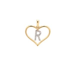 Zlatý prívesok písmenko R v srdci