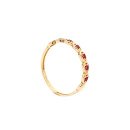 Zlatý prsteň EVADNE s ružovými zirkónmi