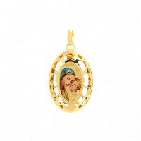 Zlatý veľký medailón Madony s dieťaťom