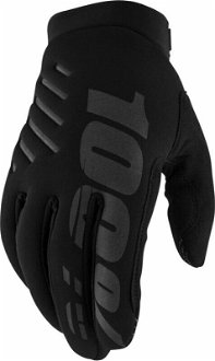 100% Brisker Gloves Black L Cyklistické rukavice