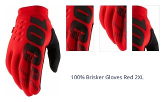100% Brisker Gloves Red 2XL Cyklistické rukavice 1