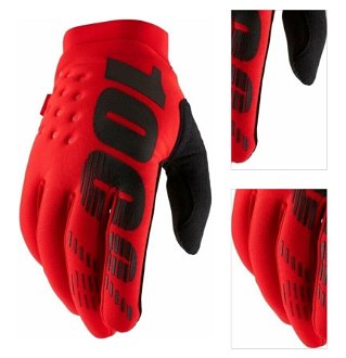100% Brisker Gloves Red 2XL Cyklistické rukavice 3