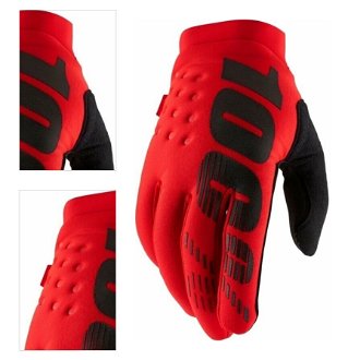 100% Brisker Gloves Red 2XL Cyklistické rukavice 4