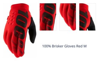 100% Brisker Gloves Red M Cyklistické rukavice 1