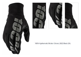 100% Hydromatic Brisker Gloves Black 2XL Cyklistické rukavice 1