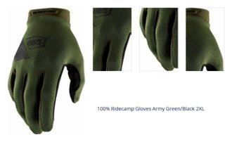 100% Ridecamp Gloves Army Green/Black 2XL Cyklistické rukavice 1
