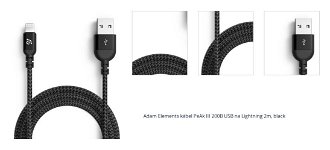 Adam Elements kábel PeAk III 200B USB na Lightning 2m, black 1