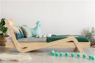 Drevená detská posteľ CikCak s operadlom rozmer lôžka: 100 x 200 cm