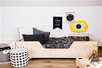 Drevená posteľ so zábranami Easy Middle rozmer lôžka: 100 x 180 cm