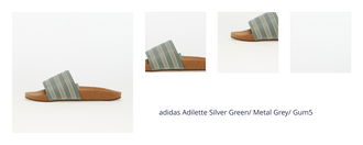 adidas Adilette Silver Green/ Metal Grey/ Gum5 1