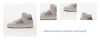 adidas Centennial 85 Hi Crystal White/ Purple/ Burgundy 1