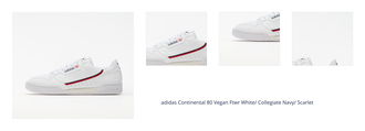 adidas Continental 80 Vegan Ftwr White/ Collegiate Navy/ Scarlet 1