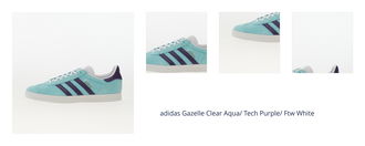 adidas Gazelle Clear Aqua/ Tech Purple/ Ftw White 1