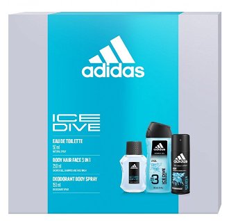 Adidas Ice Dive - toaletná voda s rozprašovačom 50 ml + sprchový gél 250 ml + dezodorant v spreji 150 ml