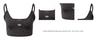 ADIDAS ORIGINALS Podprsenka 'Marble Prints'  sivá / čierna / biela 1