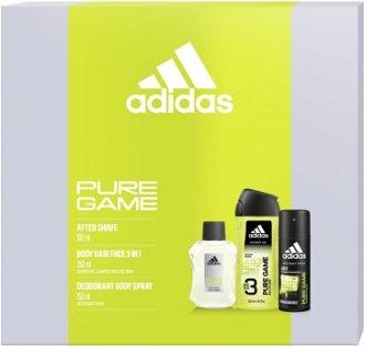 Adidas Pure Game - voda po holení 100 ml + deodorant ve spreji 150 ml + sprchový gel 250 ml 2